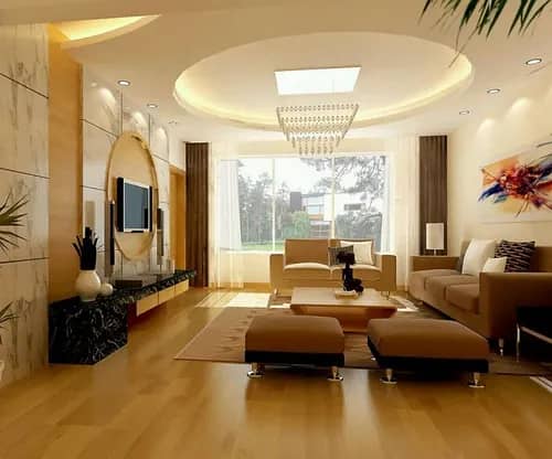 False Ceiling/Pvc Wall Panels/wooden floor/Vinyl floor/rock wall/paint 10