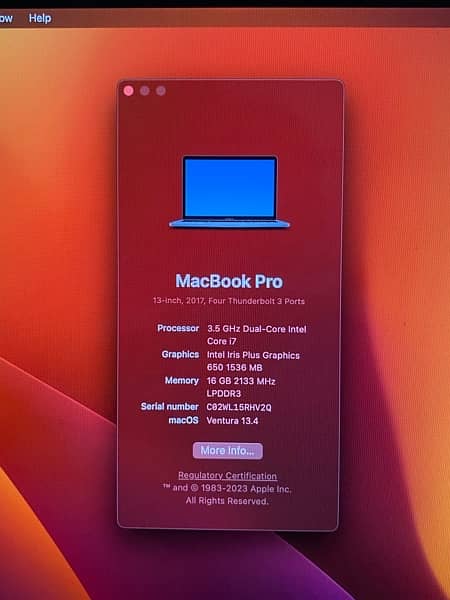 MacBook Pro 2017 13 inch 2