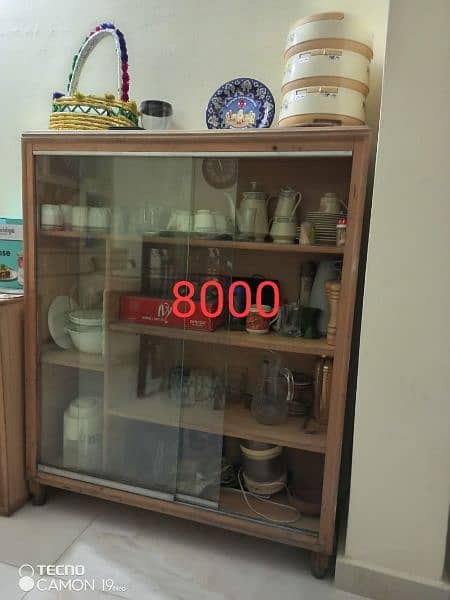 wooden show case for plates and culinary items 0