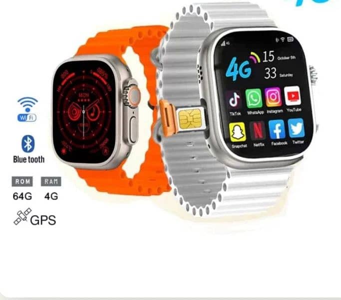 S8 Ultra Smart Watch 4G Sim 4GB Ram 0