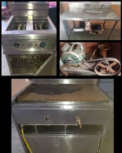 Fryer 16ltr, Hotplate, Cutting Tableb & Mince Machine