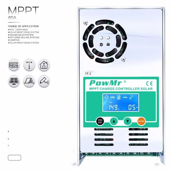 PowMr MPPT Solar Charge Controller 60A LCD Display 12V 24V 36V 48 12