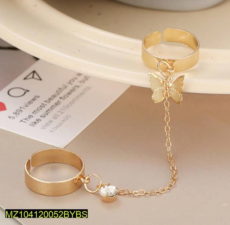 Butterfly golden chain ring 1