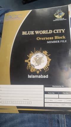 Blue World City - 7 Marla Overseas Block - Open File