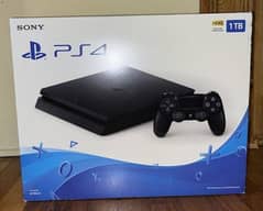 Playstation 4 PS4 Slim (1TB) | With Box, 2 Controllers and Games
