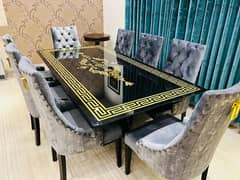 Luxurious Dinning Table 8 Chairs, In Lahore