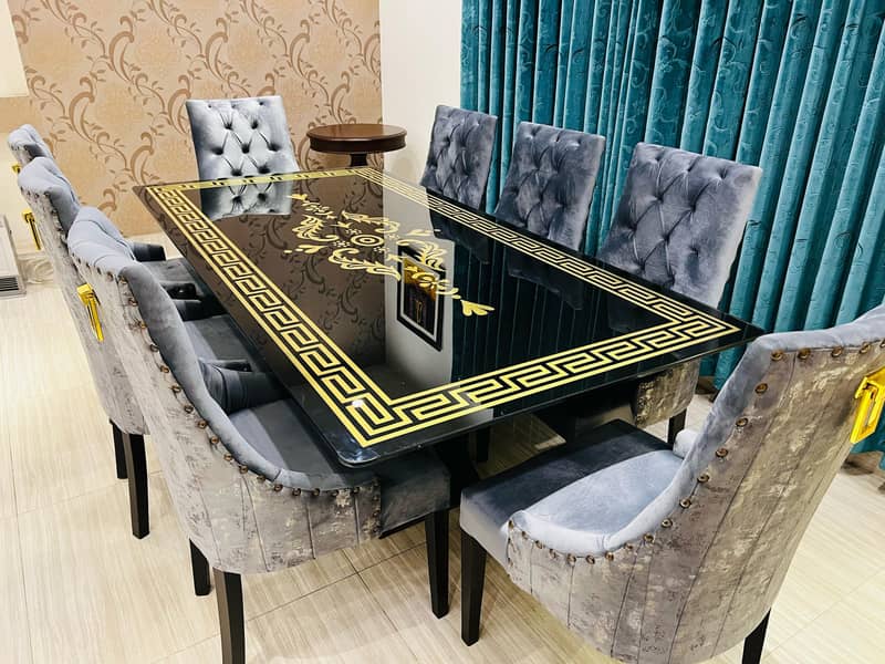 Luxurious Dinning Table 8 Chairs, In Lahore 0