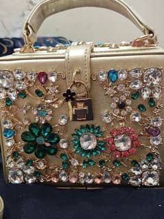 bridal walima fancy purse condition good 1 day used with walima dress