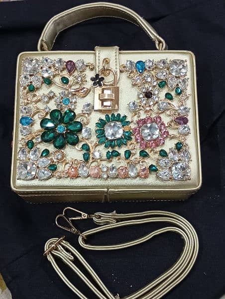 bridal walima fancy purse condition good 1 day used with walima dress 3