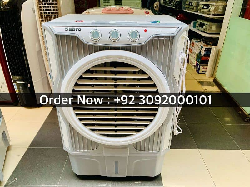 Inverter Moter Sabro Air Cooler 2024 Fresh Stock Pure Plastic Body 6