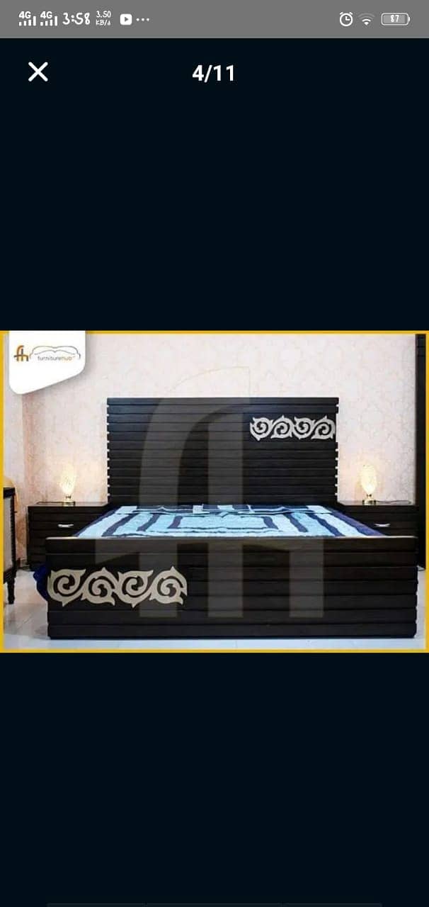 Double bed/King size bed/Dressing table/Bed set/Wooden bed/Furniture 6