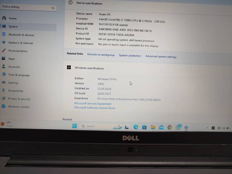 Dell Inspiron Laptop 15.6, 16gb ram, 512gb SSD NVME, i7 7th generation 2