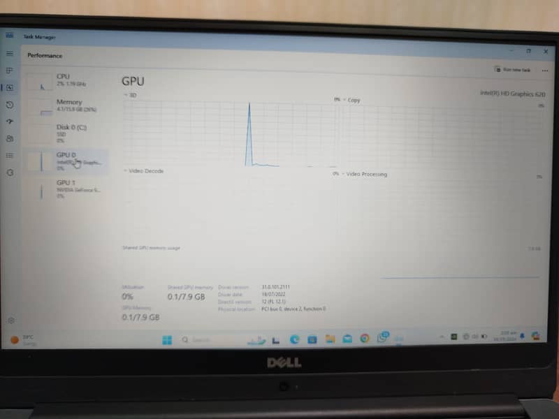 Dell Inspiron Laptop 15.6, 16gb ram, 512gb SSD NVME, i7 7th generation 9