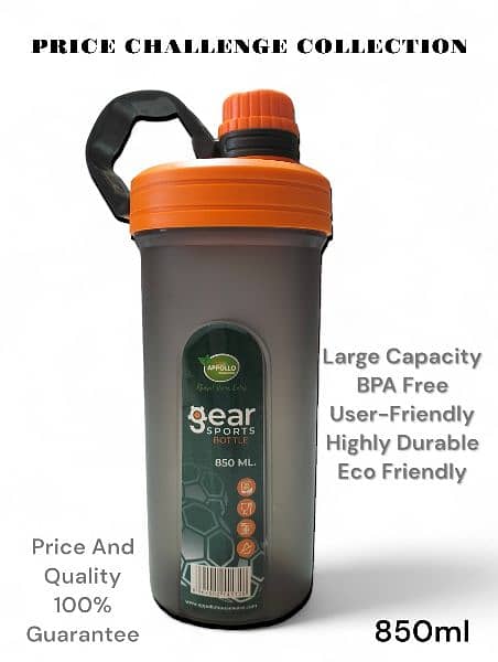 Apollo Gear Sports Bottle - 850 ml, Durable and Convenient 0