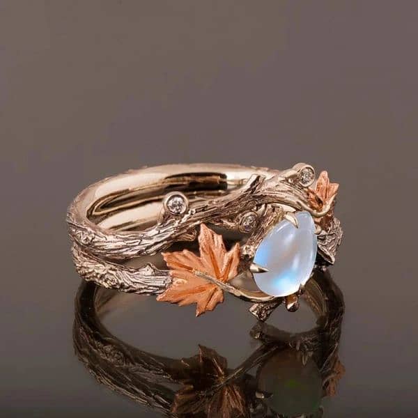 Fashion Antique Gold Maple Leaf  Ring Anniversary Gift 2
