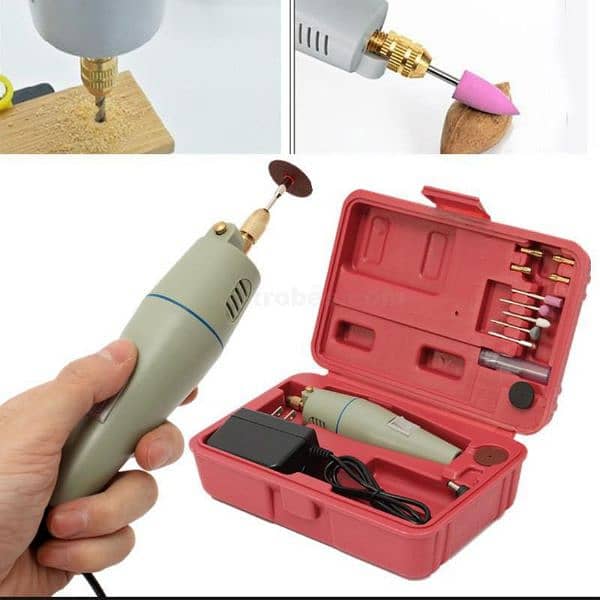 Mini Drill Machine Electric Drill Set With Adapter 4