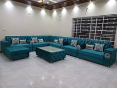 Customizable in all Colors Luxury Corner L Shaped Sofa Set.