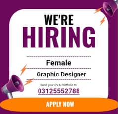 Female graphic designer/Graphic Designer Required for art Studio
