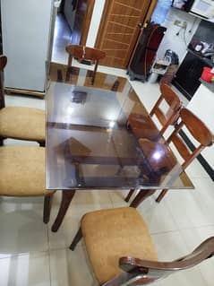 Dining table with six chairs