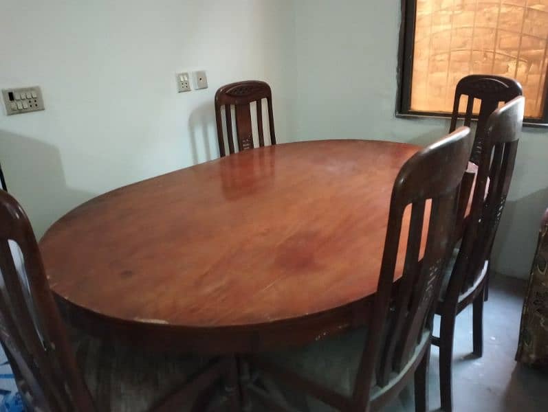 large Dining table with 6 chair 1