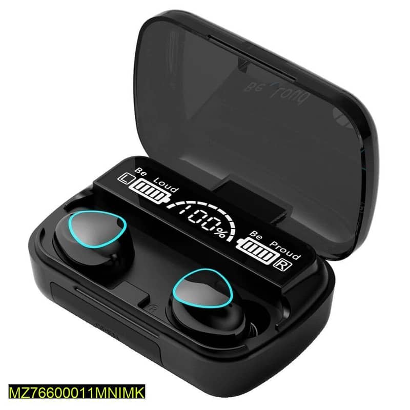M10 Digital Display Case Earbuds, Black 1