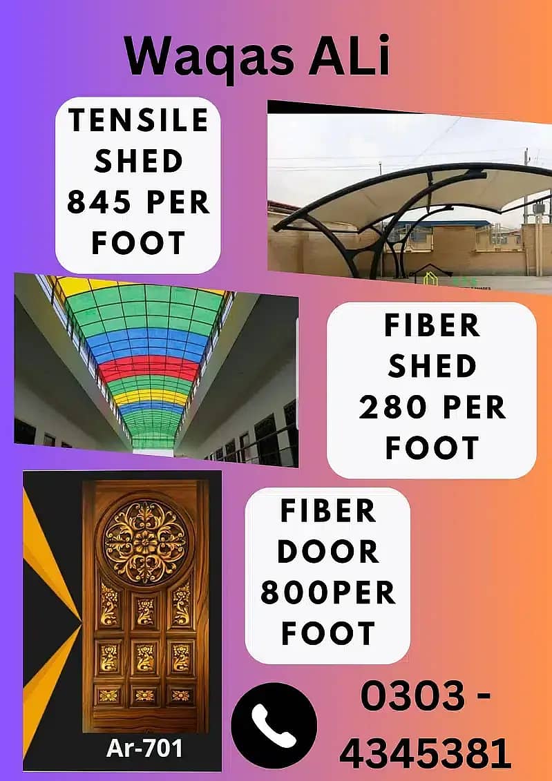 Tensile fabric shade,Fiber Shed Window,Fiber Glass Work,Parking shed 7