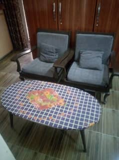 2 Sofas ,handcrafted made from sheesham wood from chinyoot, with table