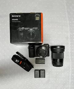 Sony A6400 with 16-50mm kit lens + 30mm sigma lens for sale