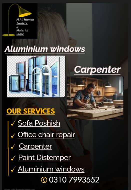 Carpenter and Aluminum Glass, Paint Distemper Services 0