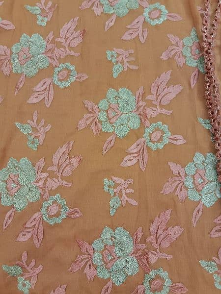 Georgette machine embroidery used/preloved dress 3 PCs 4