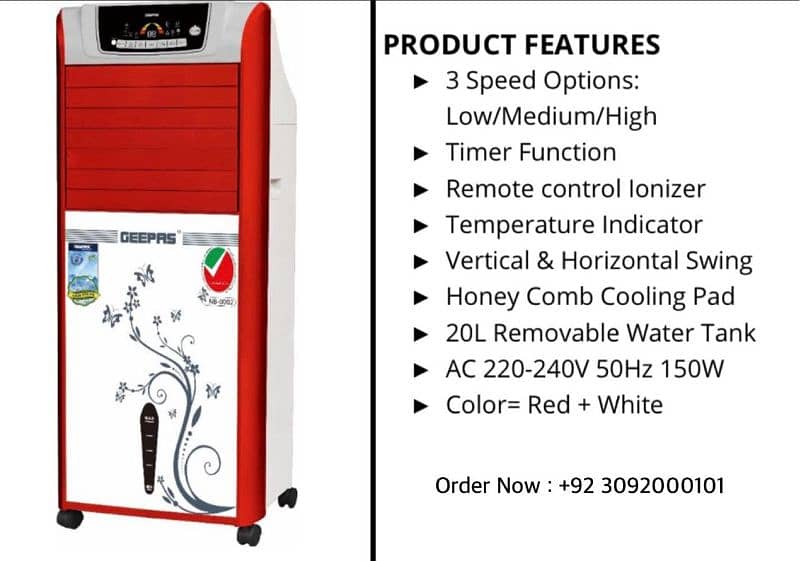 Dubai Chiller Portable Cooler original Geepas Brand Stock 03092000101 1