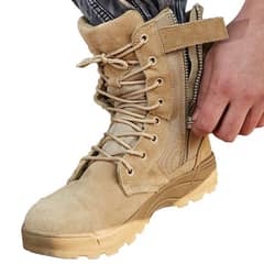 Men's long Army Boots, Beige swat
