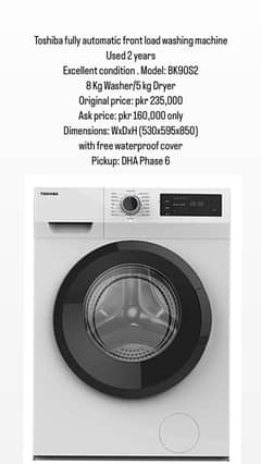 Toshiba Front Load Automatic Washing Machine with Dryer TWD-BK90S2