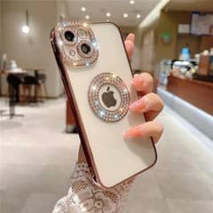 For iPhone 12 Pro Luxury Plating Flash Diamond Phone Case