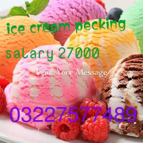ice cream pecking job are available 0