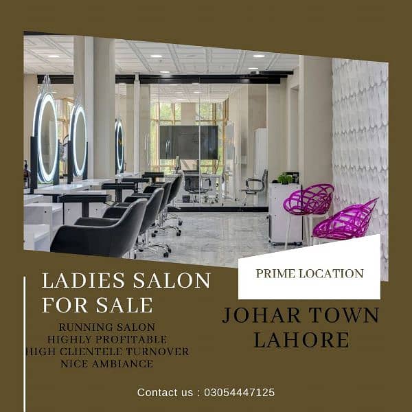 ladies salon and spa for sale 1