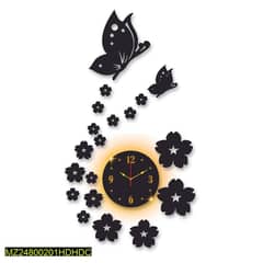 Butterfly laminated wall clock with backlights
