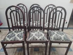 6 chairs mazboot kikar original wood, new poshish