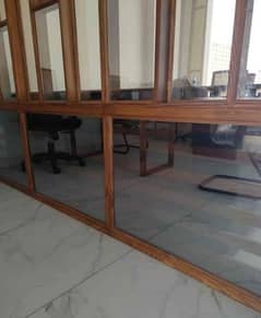 wooden glass partition