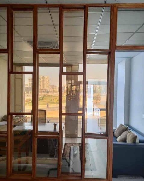 wooden glass partition 1