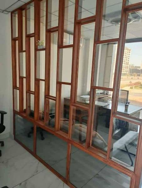 wooden glass partition 2