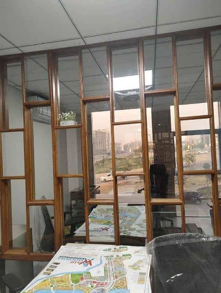 wooden glass partition 4