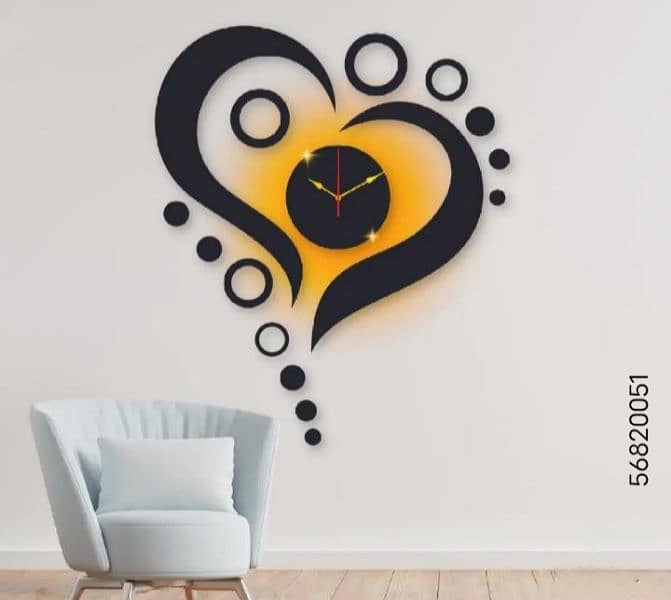 Heart Love Analogue Wall Clock with light••|| 0