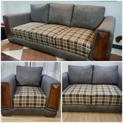 6 seater wooden sofa set