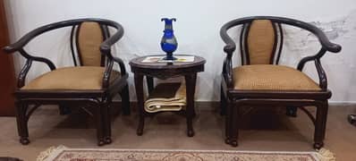 Bedroom chairs with table