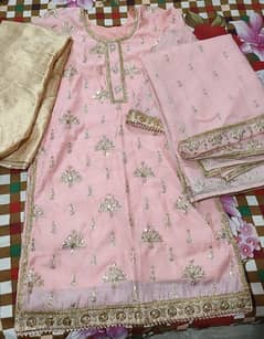 Pink embriodery suit