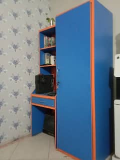 Wardrobe,Study table and single bed