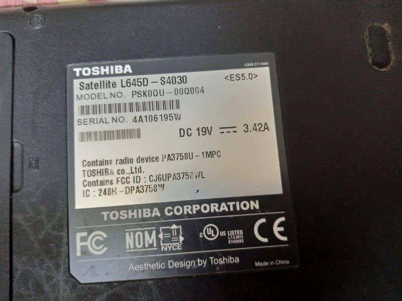 Toshiba laptop 18