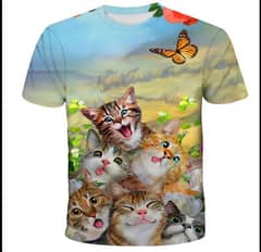 Boys T shirt cat Printed 0