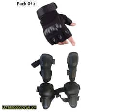 Half finger gloves with knee pads